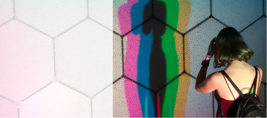 shadow wall in colors