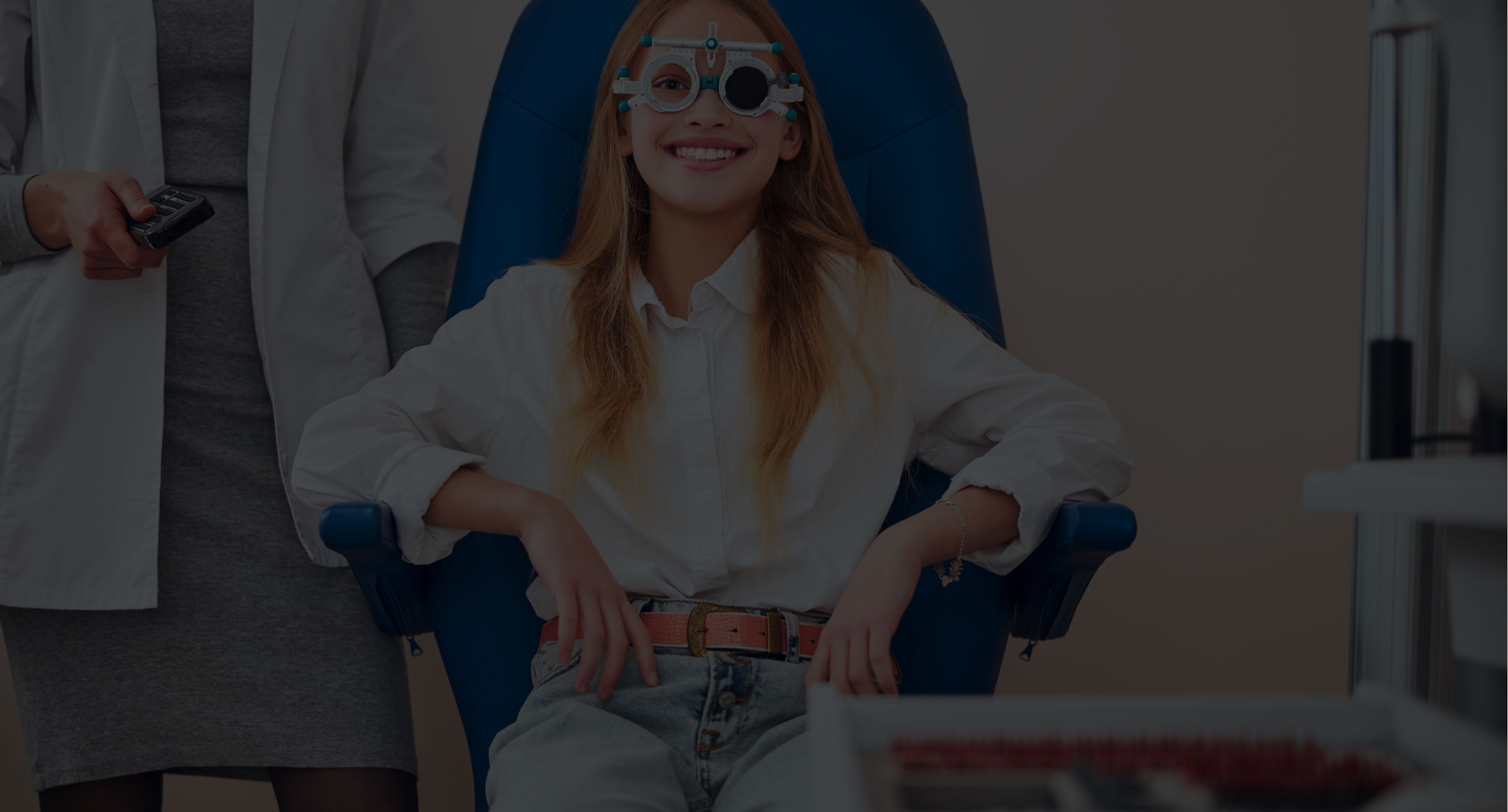 Girl with robotic eyewear